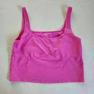 Victoria's Secret PINK Cotton Blend Contour Crop Tank Shelf Bra XL